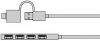 IcyBox Hub IB-HUB1424-C3 4-Port USB Typ-A, złącze Typ-C/A